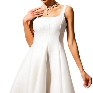 Fabricante de Vestidos, Vestido Midi Blanco sin Mangas con Tirantes Finos, Elegante, para Mujer Joven, Venta Caliente de Verano, Personalizado - Product Image 4