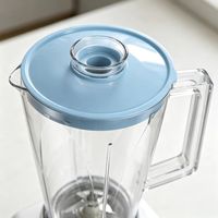 Mixeur Électrique en Plastique 450W avec Bouton Poussoir, Bol de Mélange 1,5L, Bol de Broyage 0,5L, 4 Lames, Usage Domestique, Fonction Broyage, Anti-Fuite