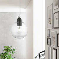 Luminaire suspendu en verre transparent réglable en hauteur, style nordique créatif SIMIG - Protection des yeux, installation facile pour restaurant