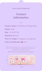Custom Logo Cartoon Silicone Stationery <b>Case</b> Fashionable Kids School Storage Zipper Closure for <b>Makeup</b> Bag Pencil Pouch - Product Image 6