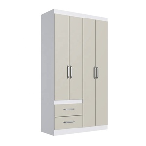 Armoire moderne Decibel DB-RP3420 BC ESSENTIAL 4 portes 2 tiroirs Meuble de chambre à coucher en aggloméré Blanc/Cristalo - Product Image 1