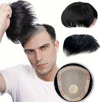 Prothèse capillaire 100% cheveux humains Remy pour hommes, en dentelle suisse naturelle respirante, avec clips, pour couvrir les cheveux clairsemés et dissimuler la calvitie