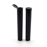 Accessoires de fumer de cigarette noirs et transparents Tube de stockage en plastique de 115mm avec couvercle Pop