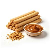 BESTAR Bâtonnets de biscuits trempés dans la crème au caramel, bâtonnets de biscuits croustillants avec une riche garniture au caramel, collation croustillante pour l'heure du thé, les pauses au bureau