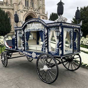 Grande calèche funéraire de luxe à chevaux avec sculptures élégantes pour cérémonie de défilé commémoratif solennel - Product Image 1