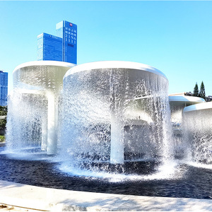 Fontaine contemporaine extérieure en PVC, colonne aquatique pour la décoration paysagère urbaine - Product Image 1