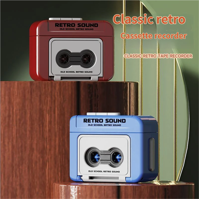 Mini Cassette Tape Recorder Keychain Pendant Small Retro Player Radio Toy Display New Portable Model