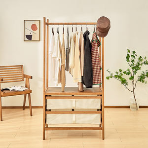 حامل ملابس من الخيزران مخصص مع درجين للملابس - Product Image 1