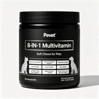 Pevet 8-en-1 Multivitamines à croquer pour chiens matures : Soutient la peau, le pelage, les articulations, la santé cardiaque, la digestion, la santé urinaire, la vision et la santé bucco-dentaire – Naturel et Premium