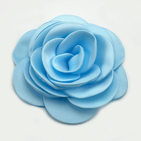 Pince à cheveux personnalisée en tissu satiné de 9 cm avec rose en satin superposée pour accessoire de coiffure, emballage cadeau pour vêtements