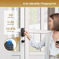 Aurelysse Serrure de porte intelligente à cylindre pour maison et chambre, avec application, lecteur d'empreintes digitales, cartes de contrôle d'accès, caméra de sonnette, fonction de découpe de clés et outil de crochetage