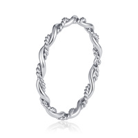 Bague Torsadée en Acier Inoxydable Plaqué Or 18 carats pour Femme, Haut de Gamme, Étanche, Empilable, Style Corde Tressée, Vente en Gros