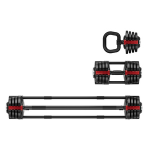 三合一多功能自由重量举重器 21 公斤可调节哑铃壶铃杠铃套装（男士用） - Product Image 2