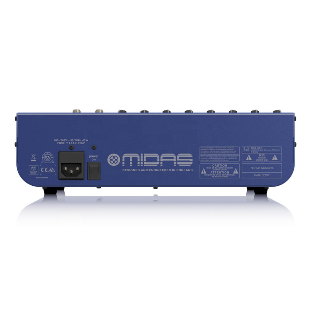 Midas DM12 12チャンネルアナログミキサー - ステレオ出力、RCA入力対応