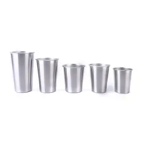 Unbreakable Stainless Steel Whiskey Glass Single Wall Water Beer Tumbler Cup