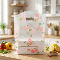 Sac de courses biodégradable à fond carré découpé en plastique avec impression en héliogravure pour chaussures en fourrure, vêtements et chaussettes