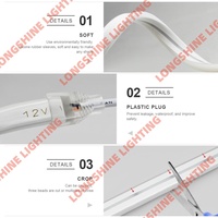 Bande lumineuse LED néon flexible étanche en silicone pour éclairage latéral, idéale pour l'éclairage publicitaire résidentiel - Vente directe usine