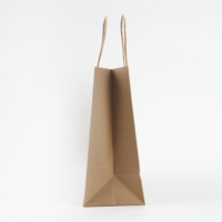 Sacs cadeaux écologiques délicates en papier kraft marron, emballage de haute qualité, logo personnalisé imprimé, 50 pièces