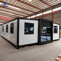 Casa Contenedor de Acero Plegable y Expandible de Lujo con Doble Ala, Precio de Fábrica, 3 Dormitorios, Casas Modulares Prefabricadas, Almacén Moderno