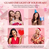 Hadiah untuk Wanita Mawar Abadi dalam Kaca dengan Figur Malaikat Bunga Segar untuk Hari Valentine, Pernikahan, Hadiah Ulang Tahun