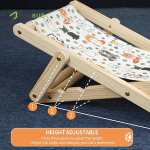 Prosub Custom Logo Sublimate Cat Leinen bett Faltbare Liege Massivholz Katzen sofa Schlafs tuhl Verstellbares Sublimations-Haustier bett - Product Image 5
