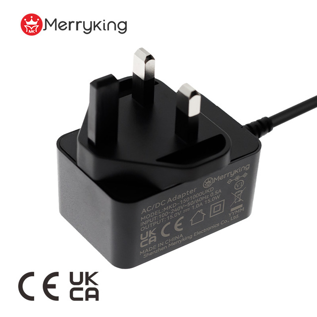 5V 9V 12V 18V 24V 0.5A 1A 1.5A 2A 2.5A 3A UK Plug 3 Pin Power Supply CE UKCA 15V 1A AC DC Adapter