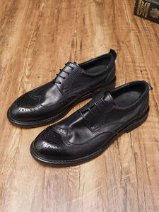<b>Mens</b> British New Genuine Leather Plus Size Business Formal Oxford <b>Shoes</b> Closed Slip-On Autumn Wedding Set <b>Breathable</b> Light - Product Image 2