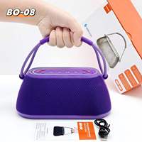Haut-parleur Bluetooth portable en tissu BO-08, prix d'usine, vente en gros, OEM, lumière LED RGB, stéréo TWS, basses puissantes, sans fil, pour l'extérieur