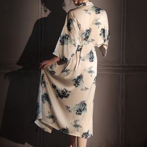 Robe longue pour femme Lumee, nouvelle collection, <span class=keywords><strong>avec</strong></span> motif floral imprimé style encre, pyjama en satin, robe de mariée, robe sur mesure - Product Image 6