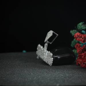 Pendentif personnalisé en moissanite avec nom, bijoux hip-hop, serti de diamants, argent sterling 925, cadeau de mariage pour lui ou elle - Product Image 4