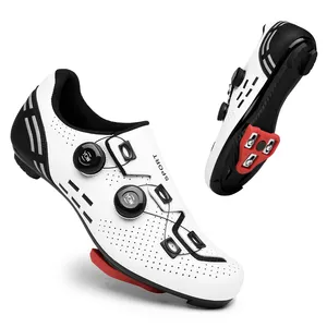 Sepatu Bersepeda MTB Pria, Sneaker Sepeda Jalan Serat Karbon Cepat, Sepatu Balap Mengunci Diri dengan SPD Cleats untuk Shimano