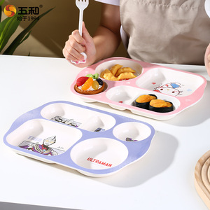 Wuhe Childrens Cartoon Divided Plate Food Grade Drop Proof Rectangle For Kids Meal - Product Image 1