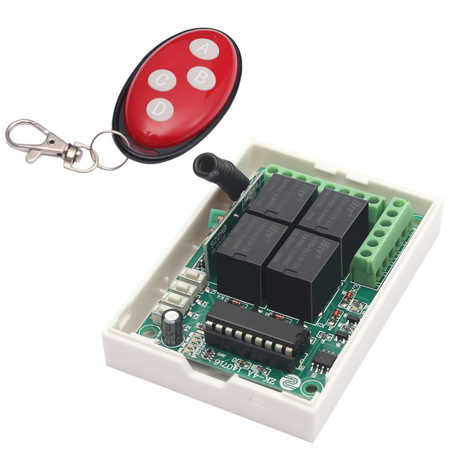 DC 12V 10A Relay 4 Channel RF Remote Controller with Wireless Switch Remote Control for Transmitter and Receiver