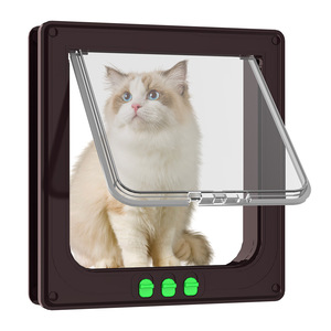Plaque de porte moderne carrée pour chats et chiens, en acrylique, avec 4 modes de verrouillage, écologique, taille moyenne, pour portes intérieures/extérieures, résistante aux intempéries - Product Image 5