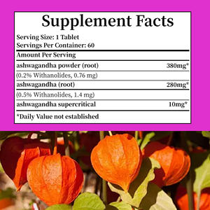 Suplemento Herbal Personalizado Premium, Tableta de Ashwagandha con Polvo de Ashwagandha, Ayuda a Mejorar el Estado de Ánimo y el Equilibrio Emocional - Product Image 2