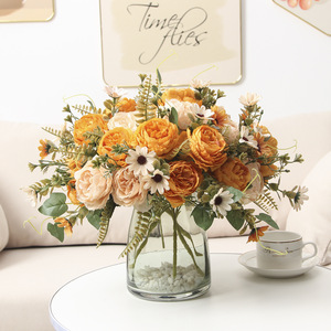 Shur Manyan <span class=keywords><strong>Bouquet</strong></span> <span class=keywords><strong>de</strong></span> pivoines et <span class=keywords><strong>de</strong></span> <span class=keywords><strong>roses</strong></span> artificielles 3D haut <span class=keywords><strong>de</strong></span> gamme, fait main, longue durée, imperméable, pour mariage, Noël, Pâques - Product Image 5