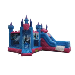 Castillo de salto inflable congelado personalizado con tobogán Casa de rebote comercial