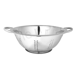 Stainless Steel Eco-Friendly Dishwasher Safe Deep <b>Colander</b> Mango Punching Design Different Sizes for Hotel Restaurant Use - Product Image 1