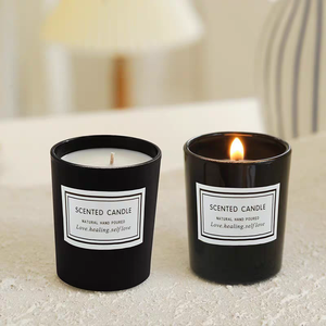 Bougies Parfumées Personnalisables <span class=keywords><strong>en</strong></span> Stock, Naturelles et Biologiques, de Luxe, Sans Fumée, <span class=keywords><strong>en</strong></span> Cire de Soja, Bocal <span class=keywords><strong>en</strong></span> <span class=keywords><strong>Verre</strong></span> Blanc ou Noir – Idéal Cadeaux de Mariage pour Invités - Product Image 4