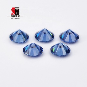 Pietra Preziosa CZ Blu di Qualità Superiore, Taglio Brillante Rotondo 8mm, Colore Zaffiro Grado 4A 5A, Zirconia Cubica per Anelli, Ciondoli e Orecchini, Prezzo di Fabbrica Baifu - Product Image 3