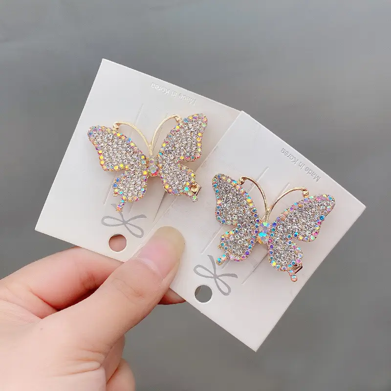 Barrettes à cheveux en forme de papillon pour femmes et filles, pinces à cheveux en diamant