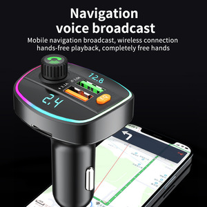 Émetteur FM pour voiture, lecteur MP3, radio, diffusion vocale, ambiance colorée, chargeur rapide, vente chaude - Product Image 5