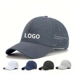 Gorra de Béisbol Deportiva Formal Ecológica de Secado Rápido de 6 Paneles con Orificios Cortados con Láser, Impresión Serigráfica y Lona Impermeable al por Mayor - Product Image 1