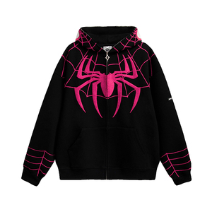 Tùy Chỉnh Thiết Kế Quá Khổ Y2K Spider Áo Khoác Hip Hop Unisex Lỏng Dệt Kim Thời Trang Phố Thêu Đầy Đủ <span class=keywords><strong>Zip</strong></span> Lên Người Đàn Ông Của Hoodies - Product Image 4