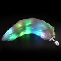 Missky — jouets sexuels pour Masturbation unisexe, boule lumineuse LED, Plug Anal queue de renard, jeu de rôle, Cosplay, en acier inoxydable