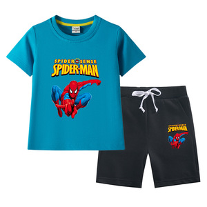 2024 New Spider-Man <strong>Boys</strong>' Casual Summer Suit Cotton Short Sleeve T-Shirt &amp; Pants Children's <strong>Clothing</strong> - Product Image 5