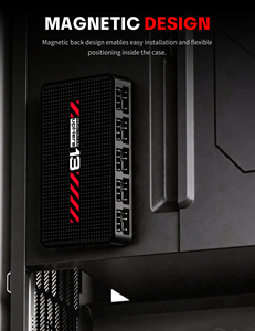 ตัวควบคุมพัดลม ARGB แบบ PWM 10 พอร์ต upHere, ตัวแยกพัดลมเคส RGB 5V 3 พิน พร้อมสายไฟ SATA และตัวยึดแม่เหล็ก, ฮับซิงค์พีซี - Product Image 4