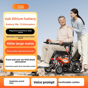 Kursi Roda Lipat Elektrik Otomatis Ringan Berbahan Paduan Aluminium-Magnesium Bersertifikasi EU CE, Skuter Portabel Bertenaga Lithium - Product Image 5