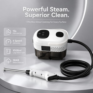 เครื่องทำความสะอาดไอน้ำ OEM ODM 1500W แรงดันสูง 3 บาร์ ถังขนาด 1000 มล. ปรับความเร็วได้ 6 ระดับ ร้อนเร็วภายใน 15 วินาที ชุดทำความสะอาดสำหรับครัวเรือน - Product Image 2
