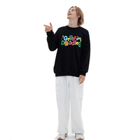 Proveedor de Ropa, Sudadera Holgada con Cuello Redondo y Logotipo Estampado en Relieve, Estilo Urbano para Hombre